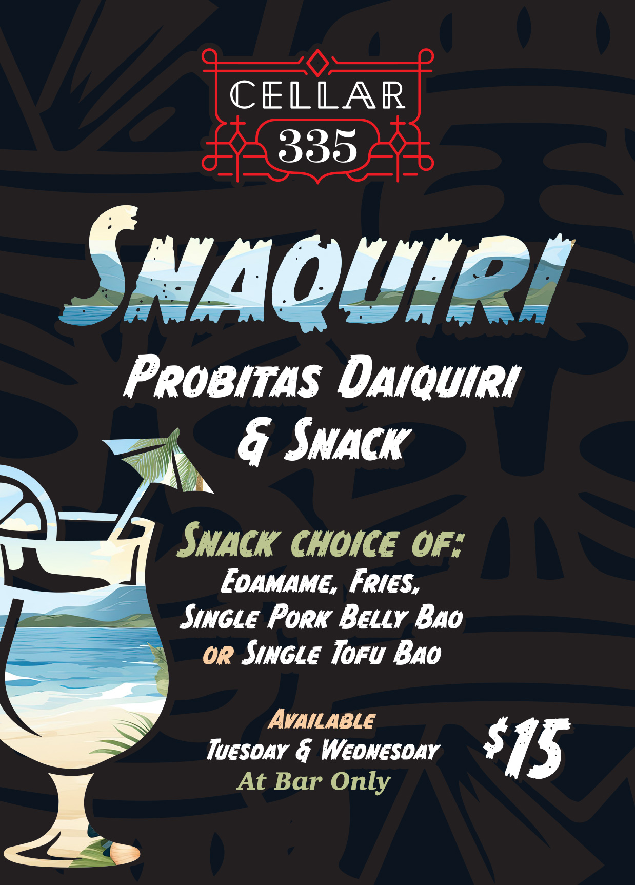 Special Menu Cellar 335 Tuesday and Wednesday Jersey City NJ